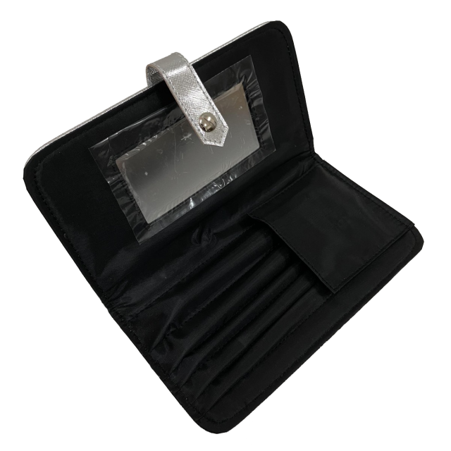 Brush Pouch In Metallic Fabric